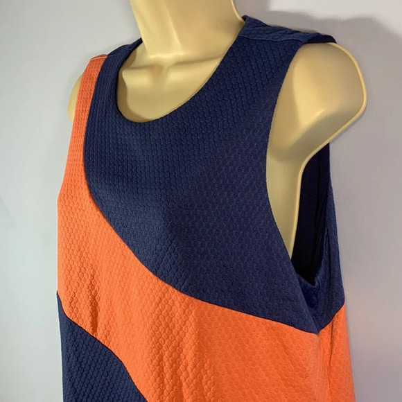 HUTCH anthropologie size 0X blue purple coral textured dot sleeveless shift - Picture 3 of 9